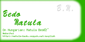 bedo matula business card